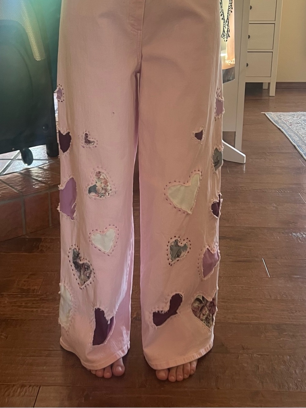Hand stitched hearts jeans size 6 - Picture 9 of 16